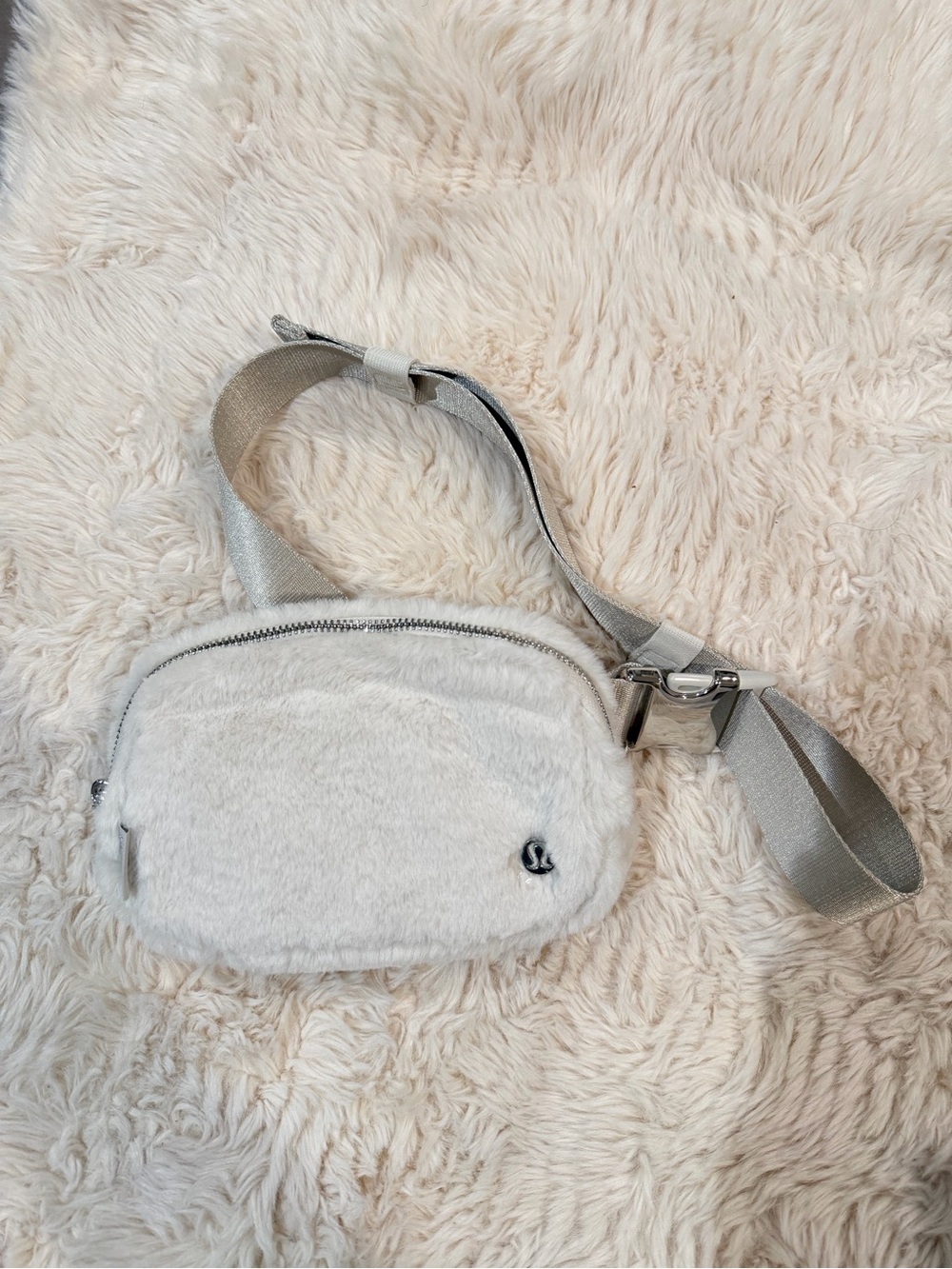 lululemon athletica Cream Fuzzy Crossbody Belt Bag